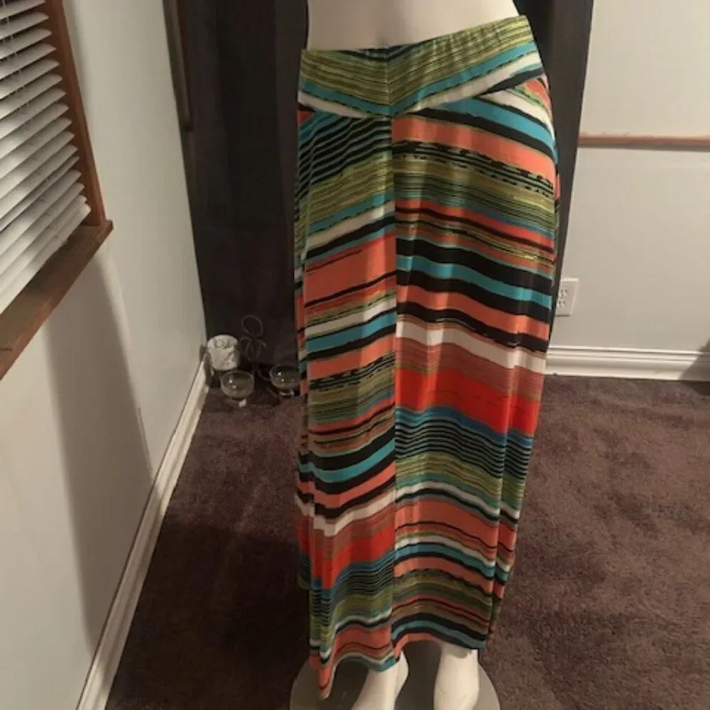 JohnPaulRichard multicolor stripe maxi skirt, size L